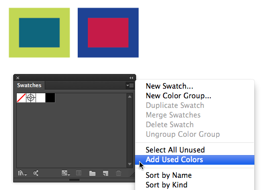 Adding all colors from a document as swatches Adding all colors from a document as swatches