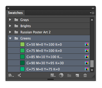 Illustrator Swatches panel Illustrator Swatches panel