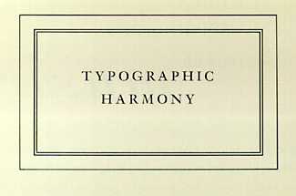 Heading from A Typographic Quest saying "Typographic Harmony"