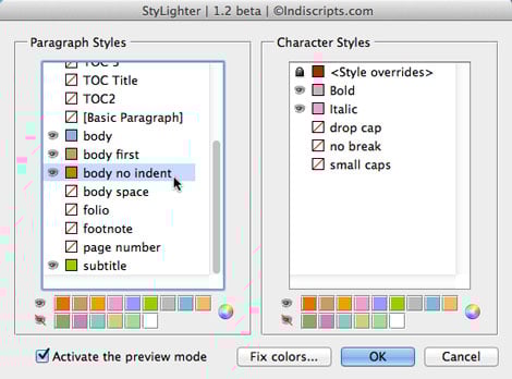 StyLighter dialog box