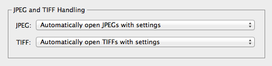 JPEG and TIFF preferences
