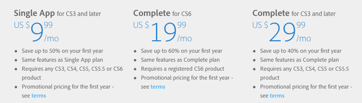 Creative Cloud promotions