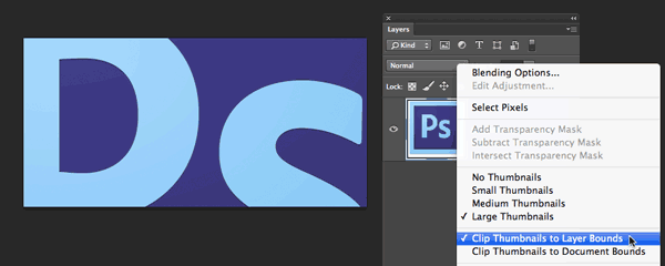 reveal big data in Photoshop layers panel thumbnail reveal big data in Photoshop layers panel thumbnail