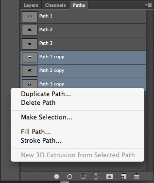 Photoshop CC multiple path selection Photoshop CC multiple path selection