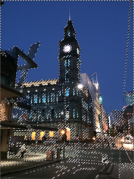 CTRL or CMD +click the Black channel thumbnail to load it as a selection. The image with the active Black channel selection.