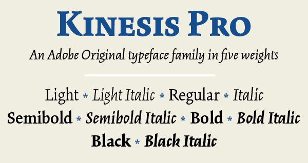 Kinesis Pro typeface