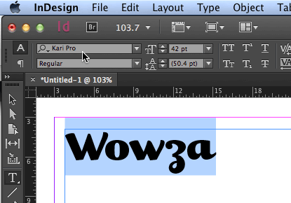 choosing typekit in InDesign