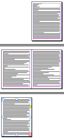 Text added to a four-page layout placed with Fixed-page Autoflow.